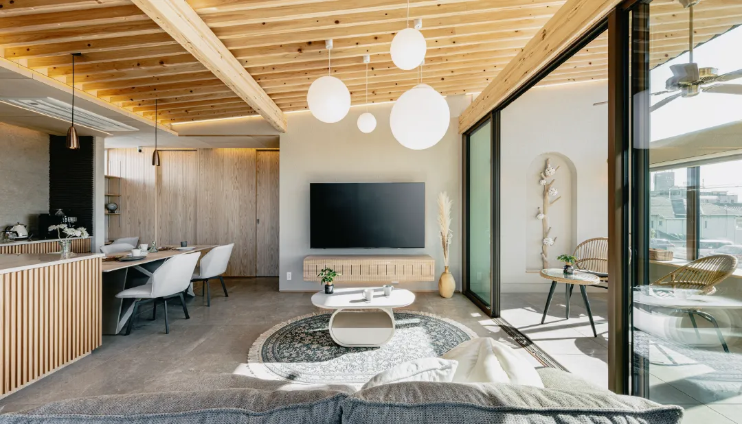 水の流せるサンセットリビング