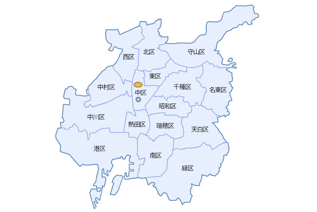 愛知県名古屋市の地図